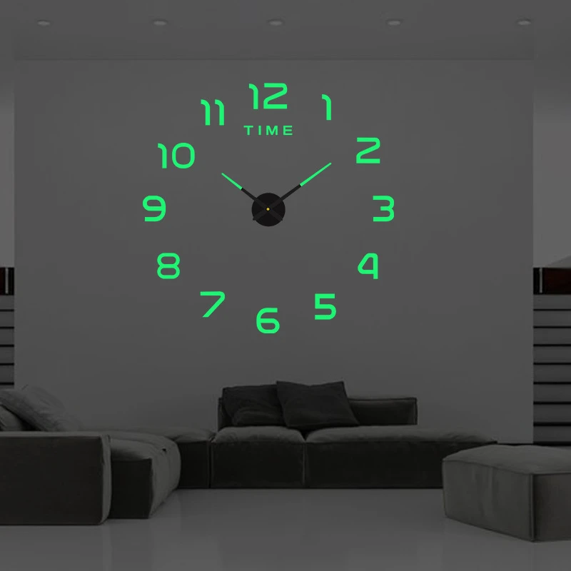DIY 3D Luminous & Decorative Mirror Wall Clock