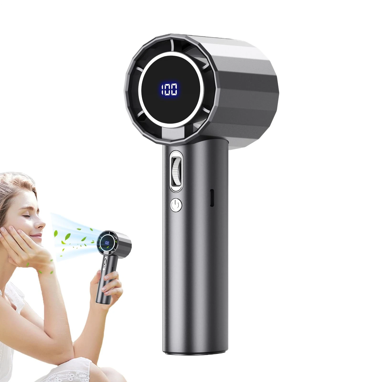 Turbo High-Speed Handheld Fan (Smart Digital Display Edition)